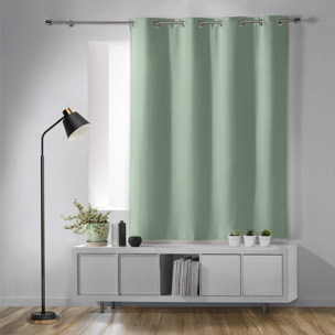 Rideau court obscurcissant 90 % adapté radiateur - Sauge