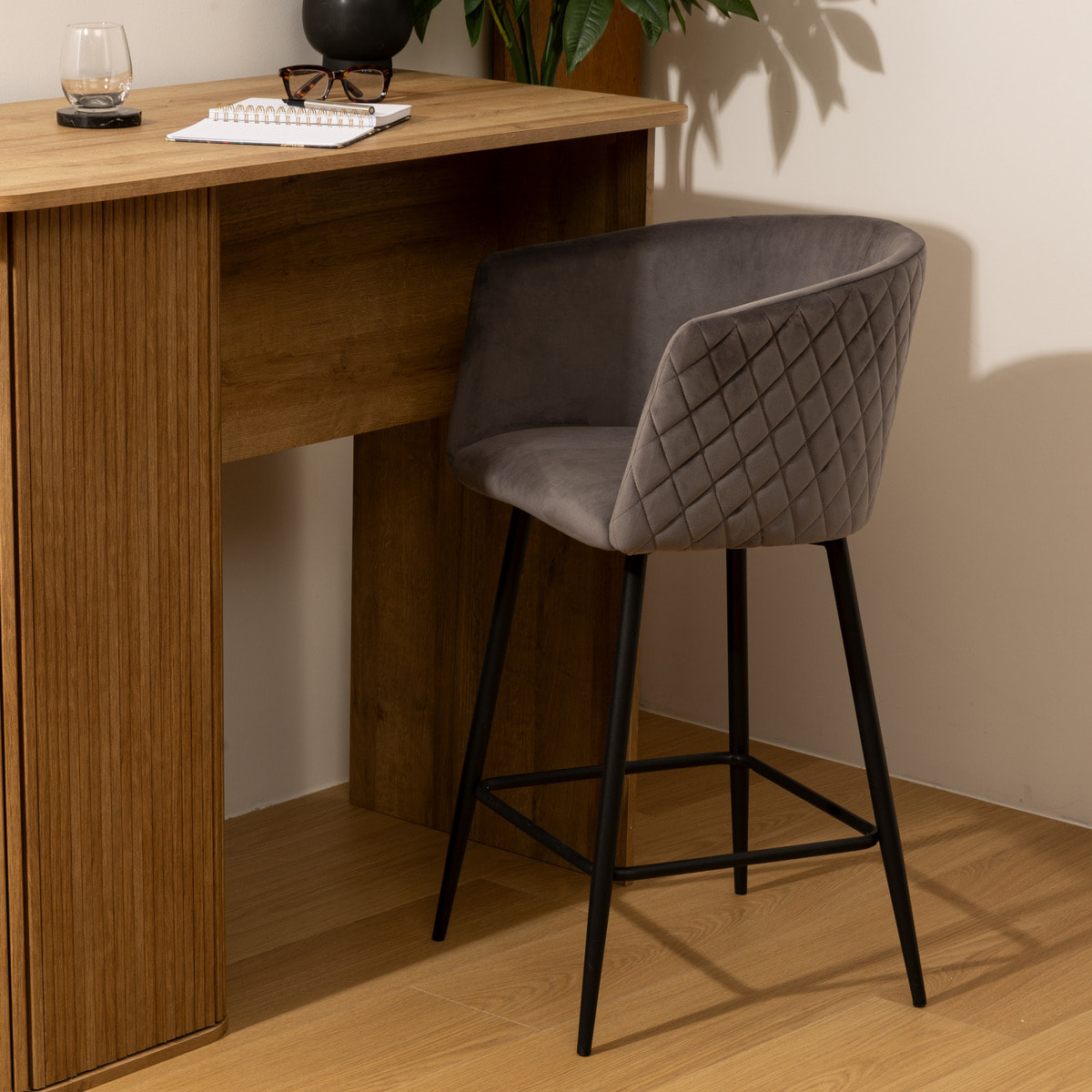 Fauteuil de bar Marlo gris