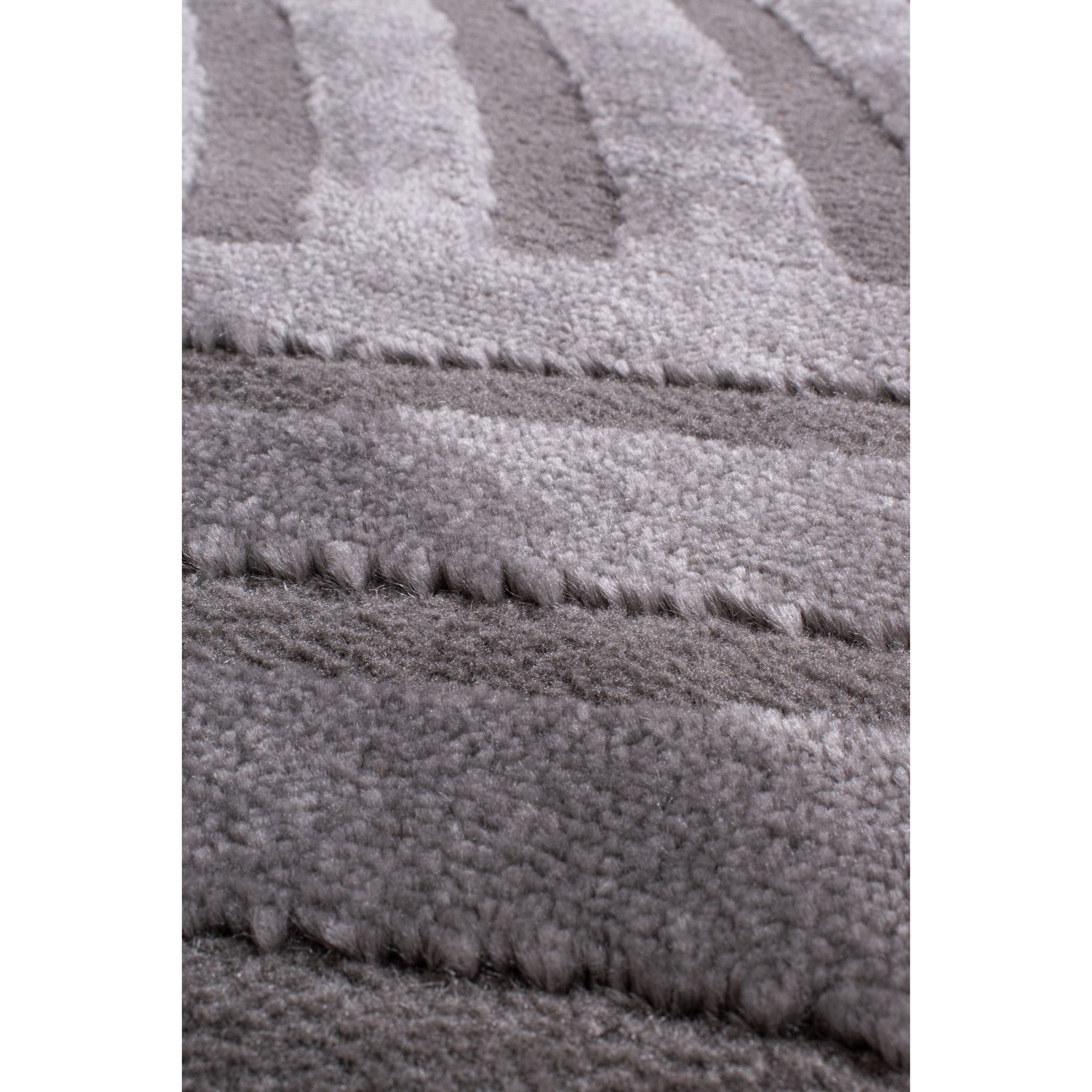 BIANCA - Tapis rond à motif arc en ciel en relief - Gris