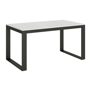 Table extensible 90x160/264 cm Tecno Evolution Frêne Blanc cadre Anthracite