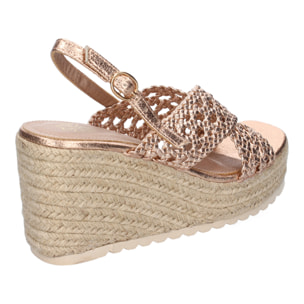 Sandalia de Cuña de Yute para Mujer, Comodas y Elegantes, Diseño Trenzado en la Pala