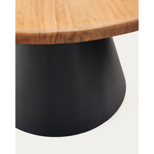 Kave Home - Tavolo rotondo Wilshire in legno massiccio di acacia e gambe in acciaio nero Ø 120 cm