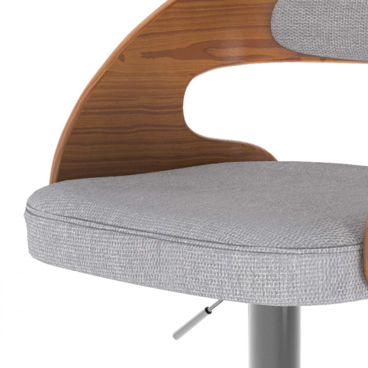 Chaise de bar réglable 62/84 cm en tissu gris clair - Louis