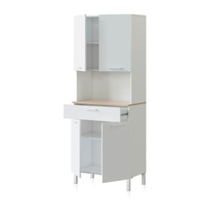 Alacena cocina Colin 4 Puertas Blanco Artik (Blanco Mate) - Roble Canadian