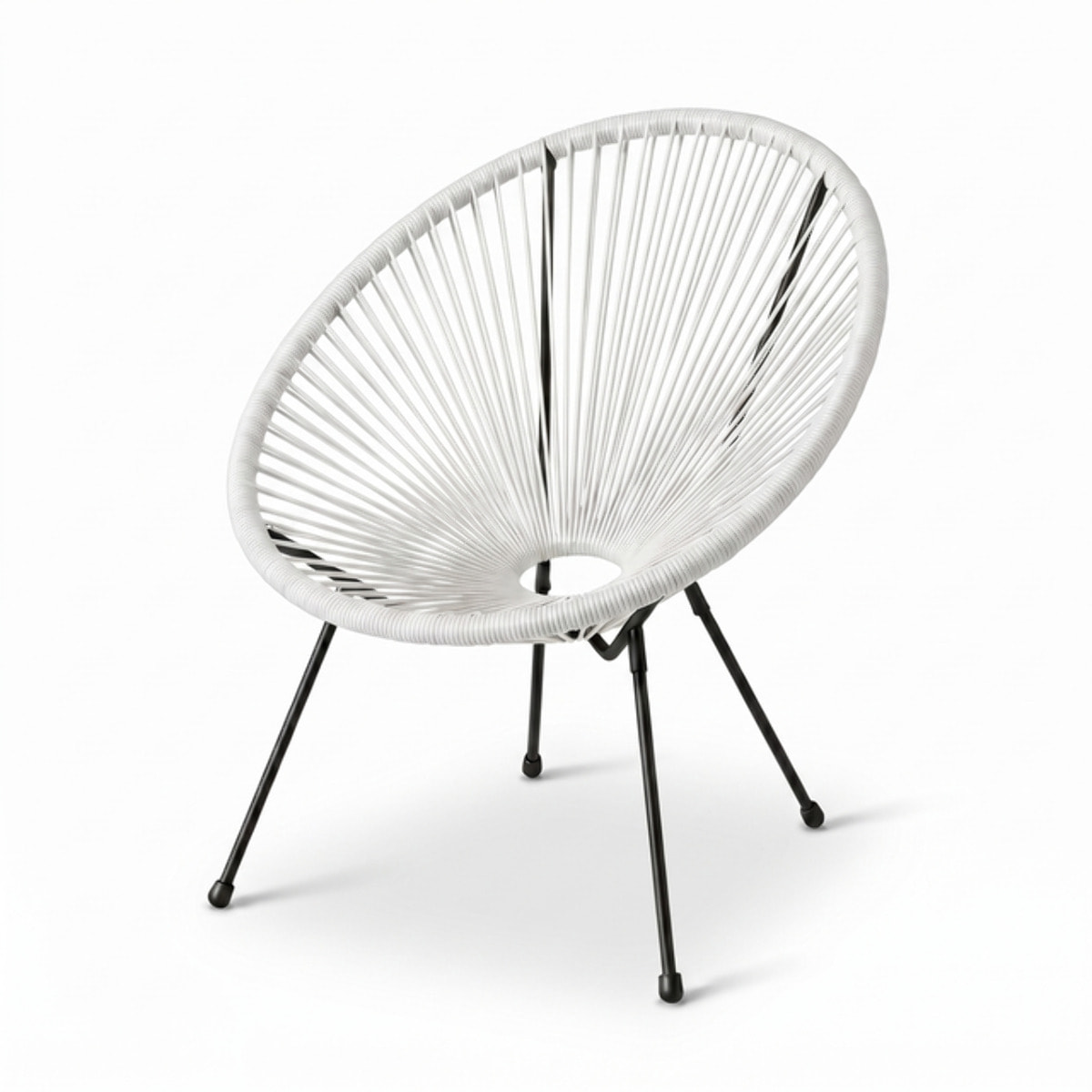 Sedia da giardino in acciaio e vimini sintetico multistring, poltrona outdoor design moderno, resistente a UV e acqua, antiruggine e facile da montare, seduta ergonomica e traspirante, ideale per balcone terrazzo e giardino