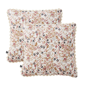 Lot de 2 Coussins 40 x 40 cm en Gaze de Coton avec Crochet - CAPUCINE