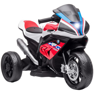 Moto Eléctrica BMW HP4 para Niños de +18 Meses Motocicleta de Batería 6V con Música USB Velocidad 2,5 km/h Avance y Retroceso Carga 30 kg 82,5x42x54 cm Rojo