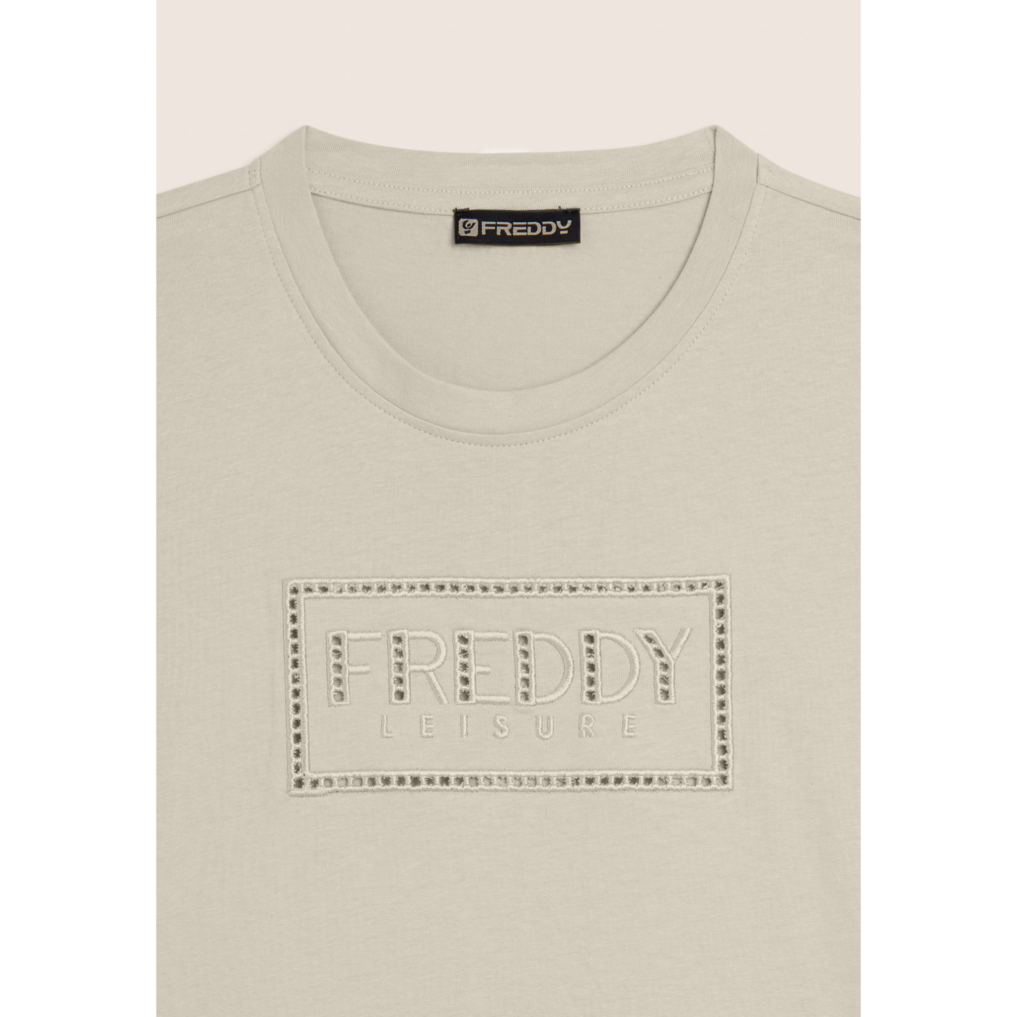 T-shirt con Maniche ad Aletta e Logo Ricamato