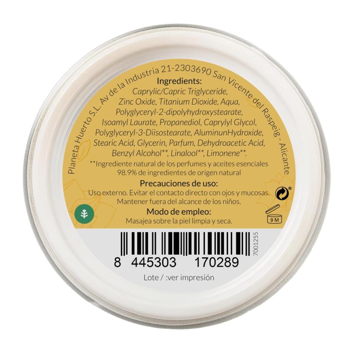 PLANETA HUERTO | Protector Solar Facial 100% Mineral SPF 50 50 ml | Alta Protección UVA/UVB | Fórmula Ligera y No Pegajosa