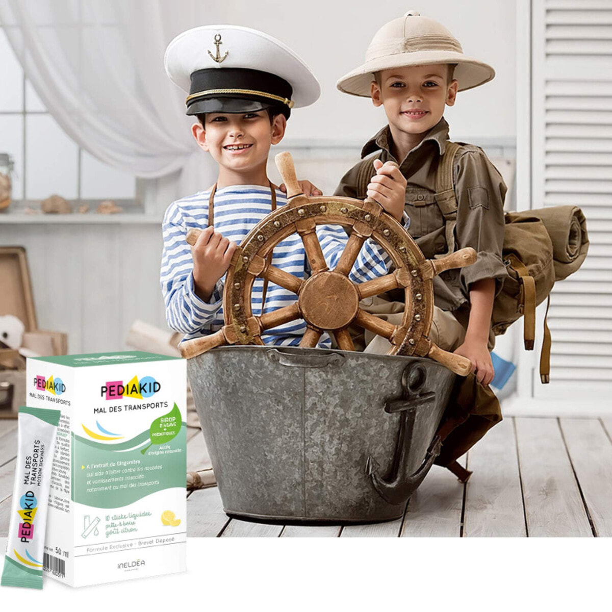 PEDIAKID - Mal des Transports - Complément alimentaire aux extraits de plantes & fibres - Aide à lutter contre les nausées et vomissements - Format sticks prêts à boire - Lot de 3