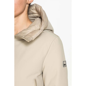 GIUBBINO CORTO CON CAPPUCCIO IN DOPPIO TESSUTO