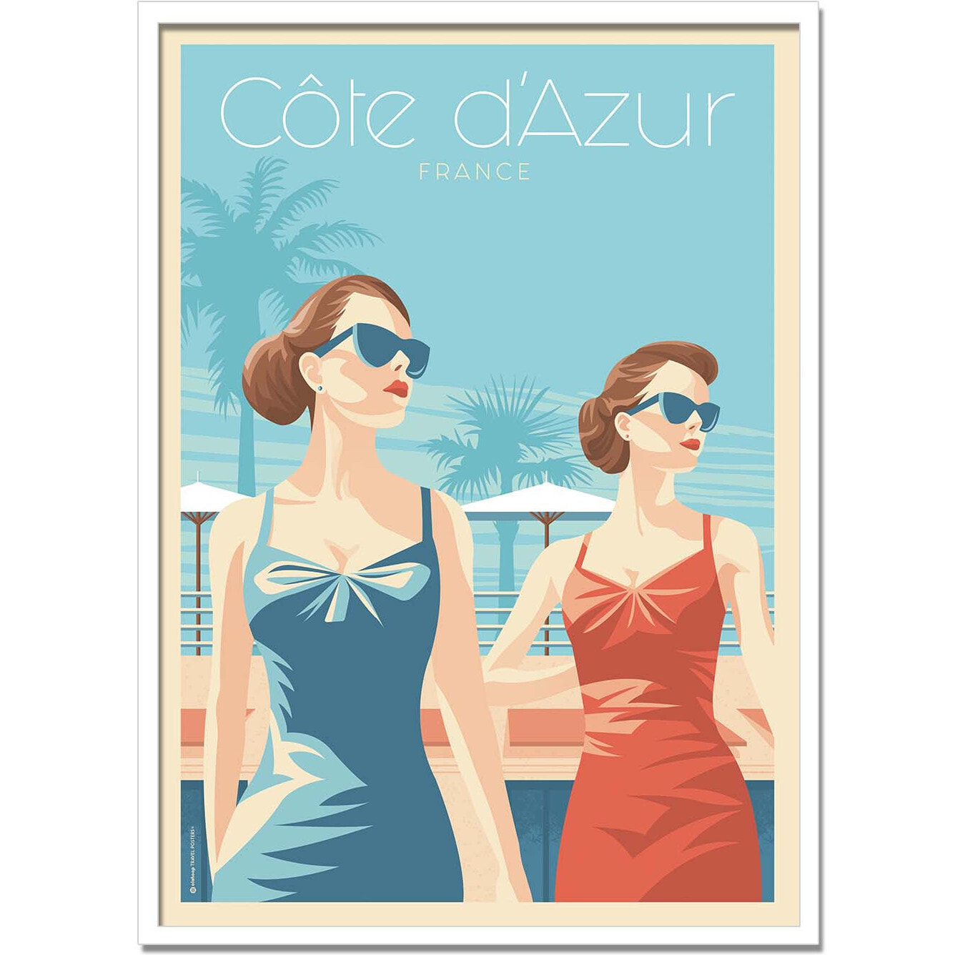 Affiche - Cote d'Azur Ladies - Olahoop Travel Posters