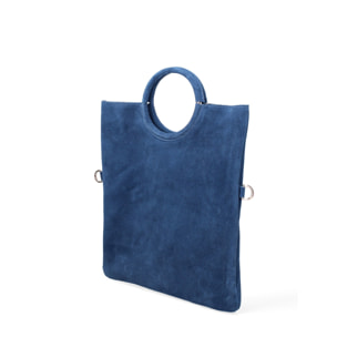 Borsa a mano da donna Made in Italy - Modello Zelia - Pelle scamosciata - 29.0 x 30.0 x 1.0 cm