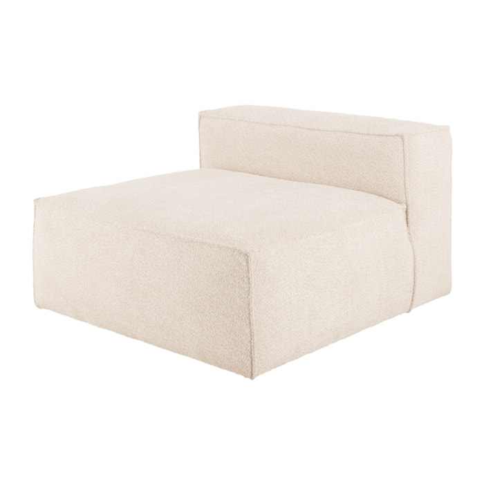 Sillón de bouclé color blanco roto de 110x90cm Alto: 70 Largo: 110 Ancho: 90