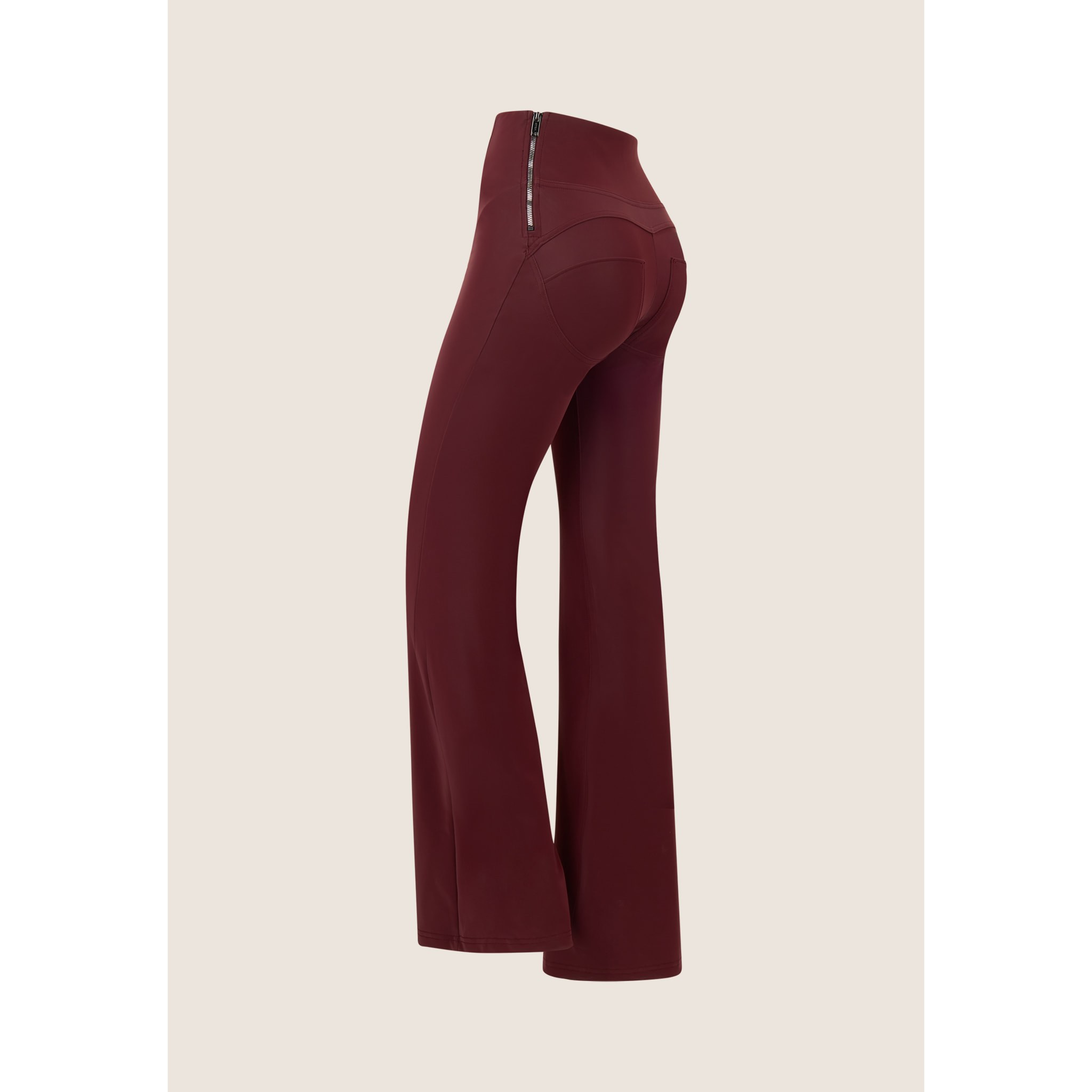 Pantaloni WR.UP® super flare in similpelle lucida