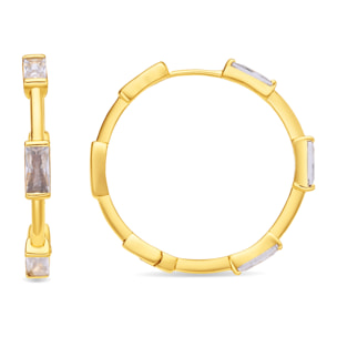 Pendientes de Circonita Brillante acabado en oro amarillo de 18k