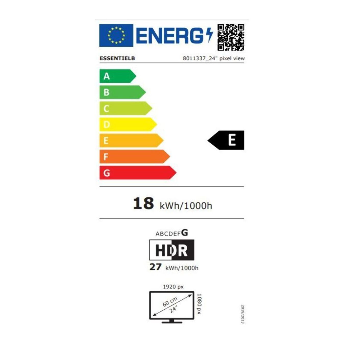Ecran PC ESSENTIELB Pixel view Plat 24'' VA 2025