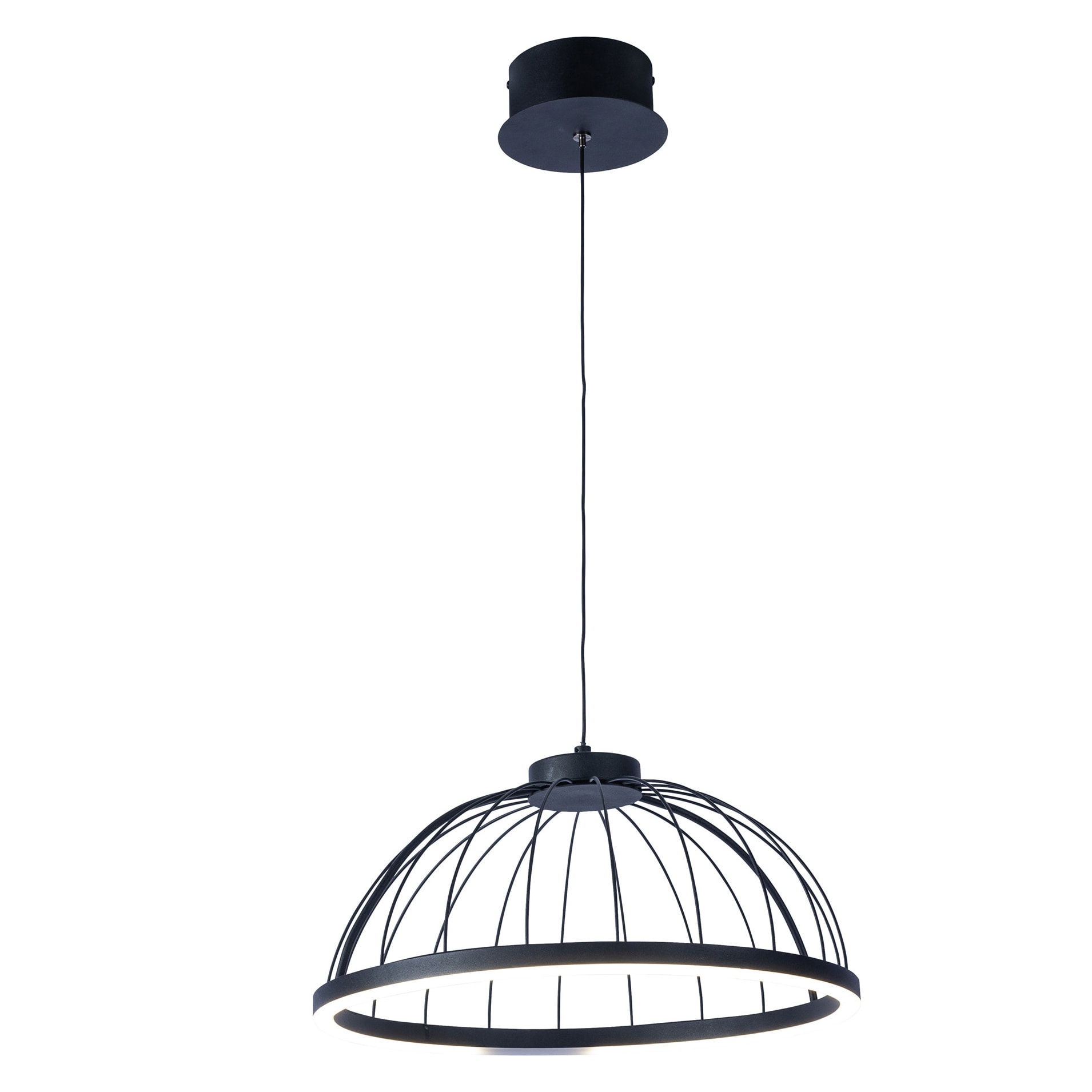 Forlight Colgante Cercle LED 24W Blanco Neutro - 4000K Negro para Interior de Techo en Comedor, Salón, Cocina