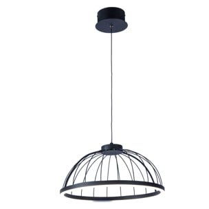 Forlight Colgante Cercle LED 24W Blanco Neutro - 4000K Negro para Interior de Techo en Comedor, Salón, Cocina