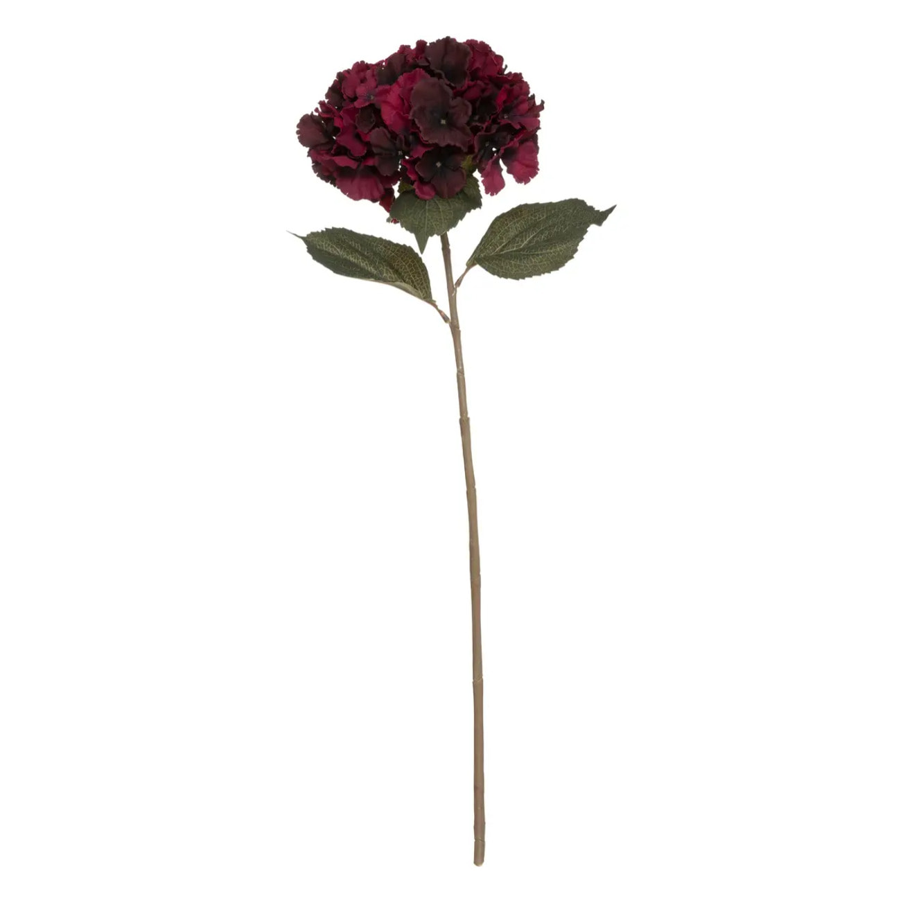 Tige d'hortensia artificiel - rubis H83 cm