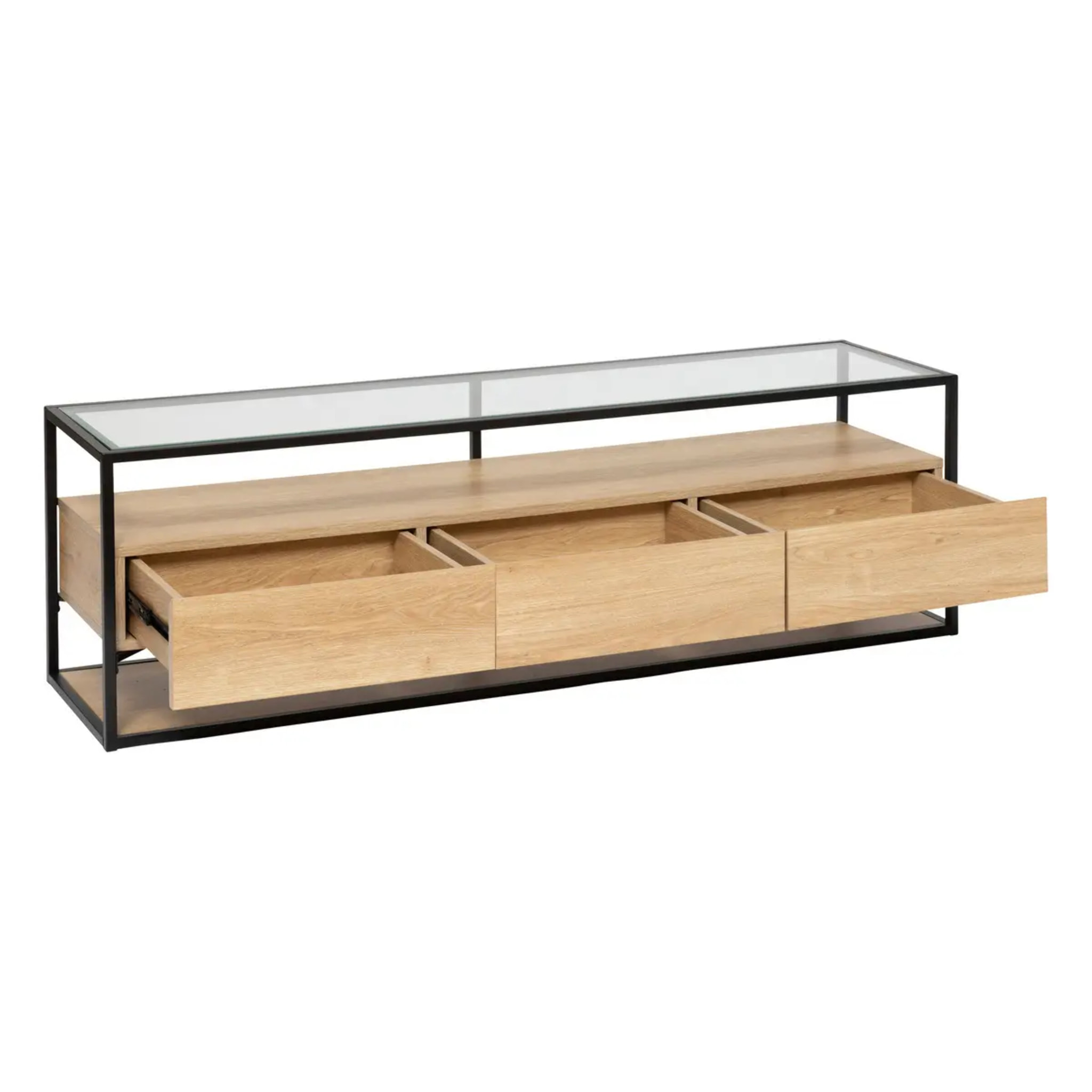 Meuble tv 3 tiroirs "Aldea" beige 160x50x40cm