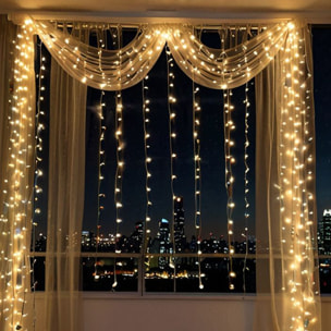 Guirnalda de iluminación navideña con led blanco cálido