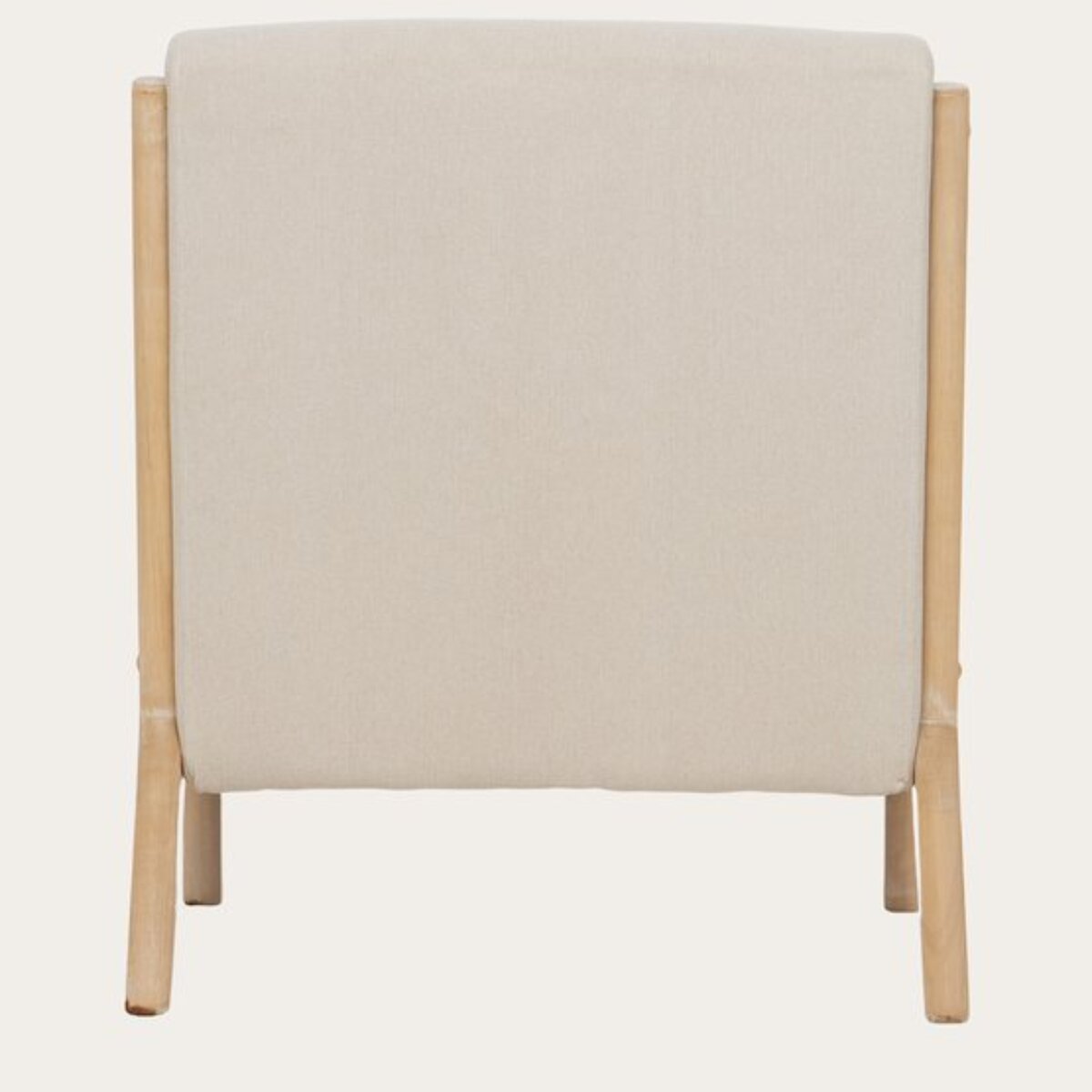 Fauteuil Bruno -bois massif dhévéa et revêtement-couleur beige 66 x 76 x 80 cm