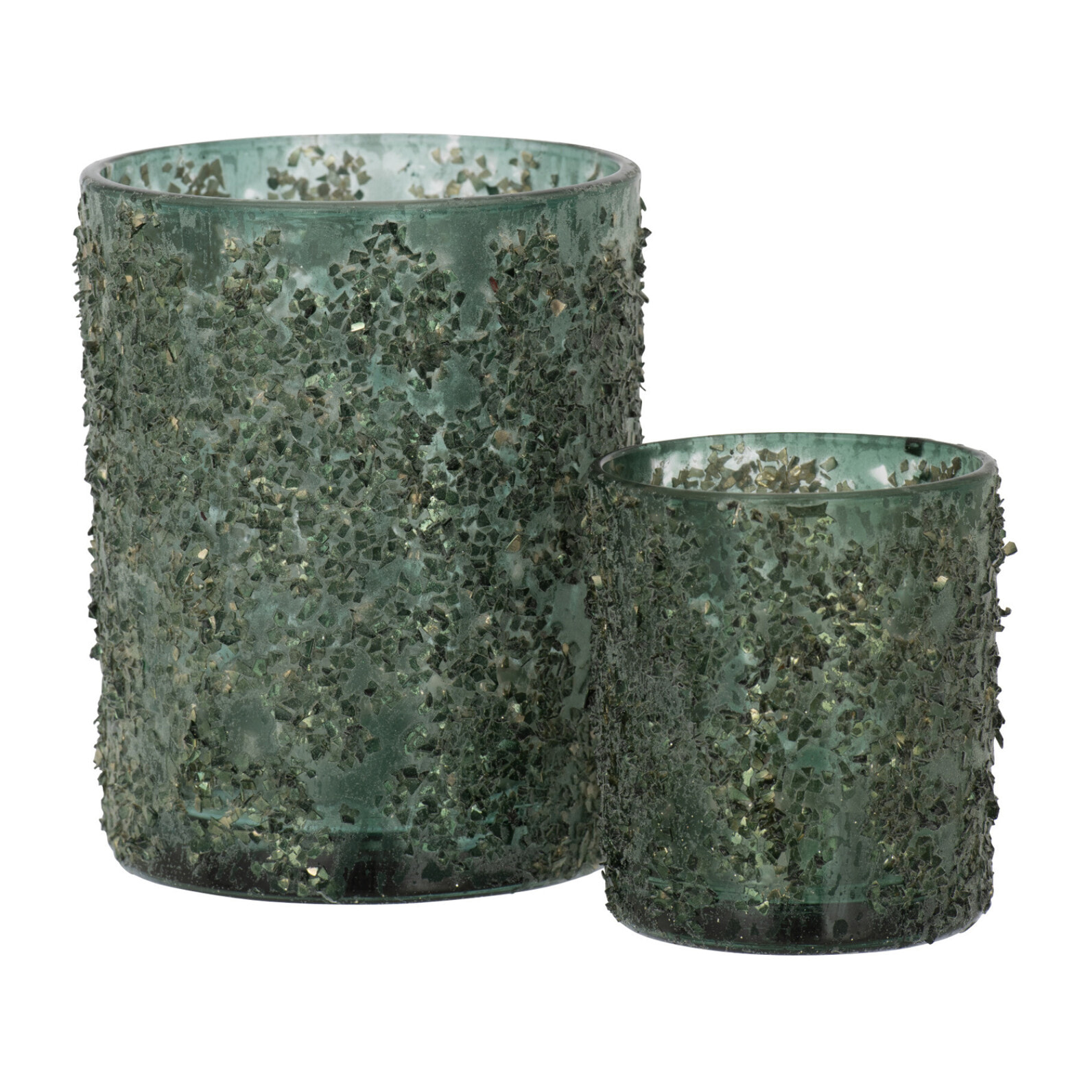 J-Line photophore Pierres Fines - verre - gris/vert - large
