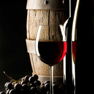 Affiche cuisine vin rouge Affiche sous cadre bois