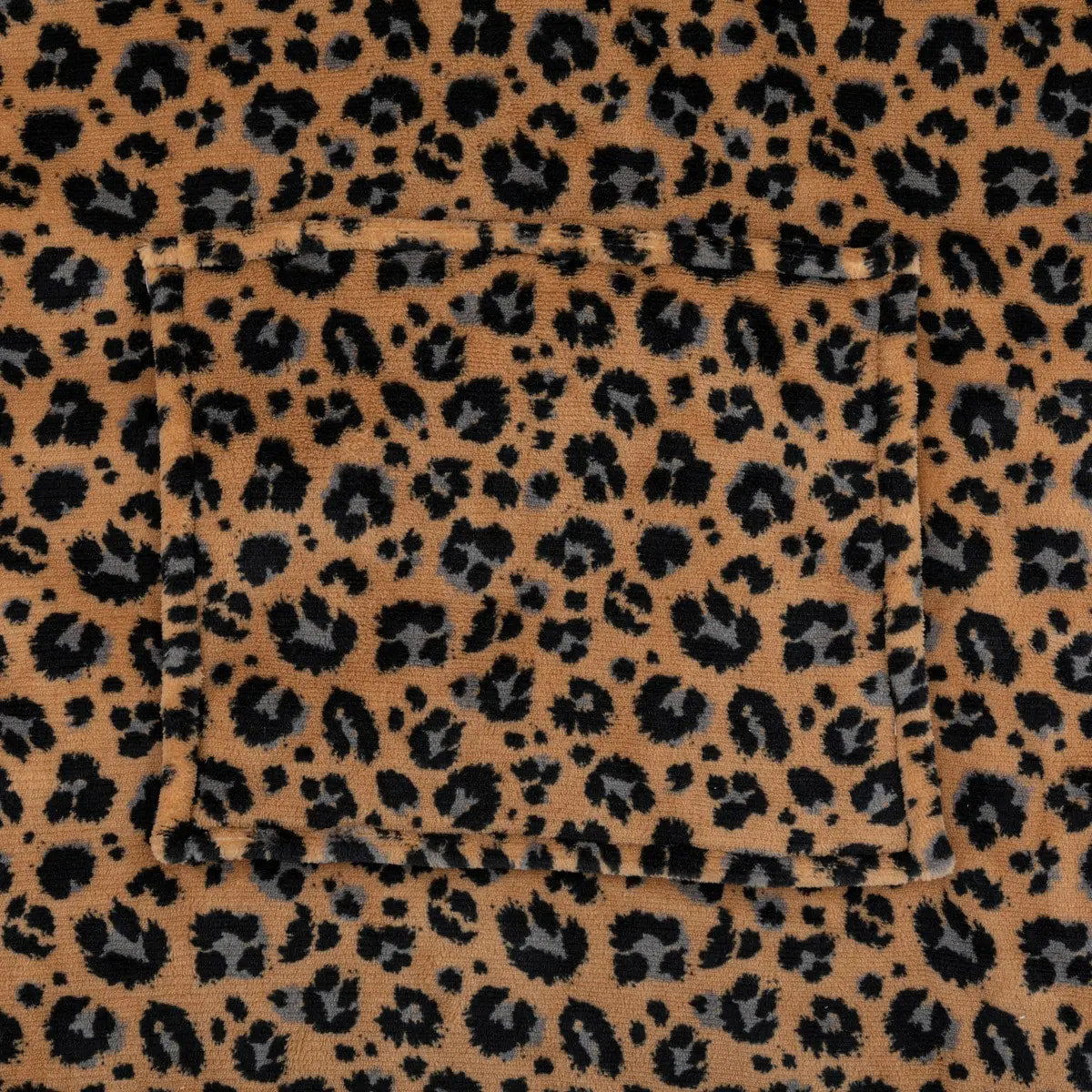 Plaid "Hoodie" 85x118cm beige imprimé léopard