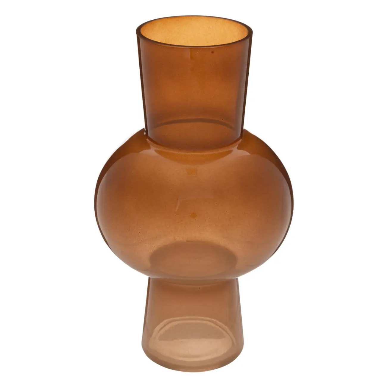 Vase "Cloudy" en verre H29,5cm ambre