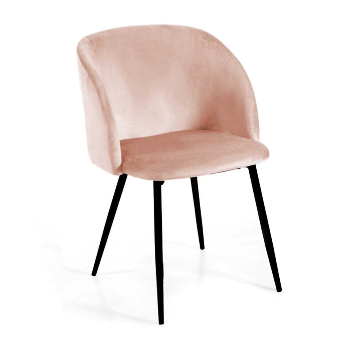 Poltrona Ruby Vacchetti in velluto crema con struttura nera cm56,5x54h81