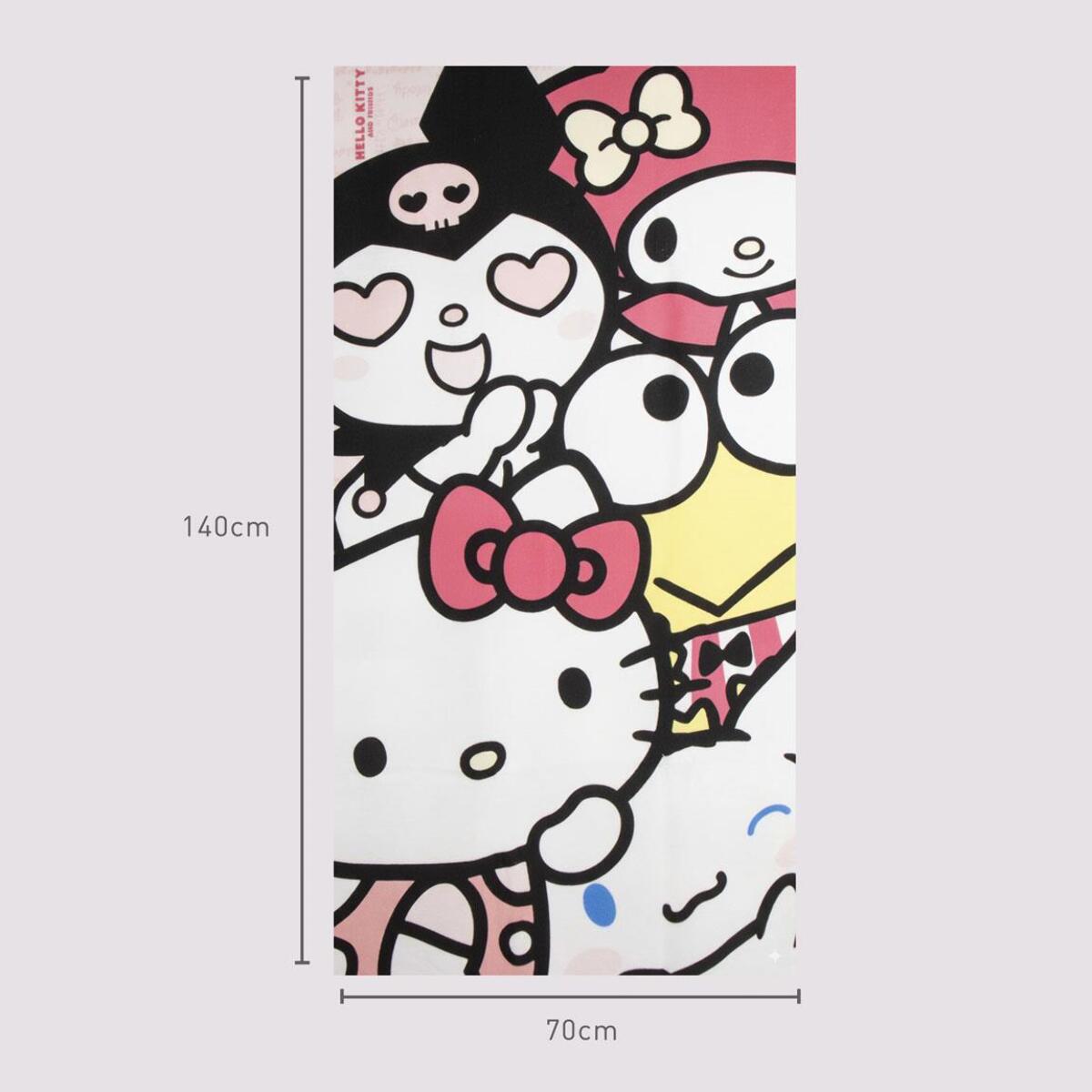 Toalla Microfibra de Hello Kitty - 70x140x1 cm - Color:Rosa