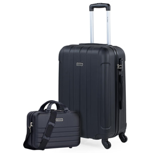 Trolley Mediano 60 Cms Y Neceser Itaca Diamond Negro