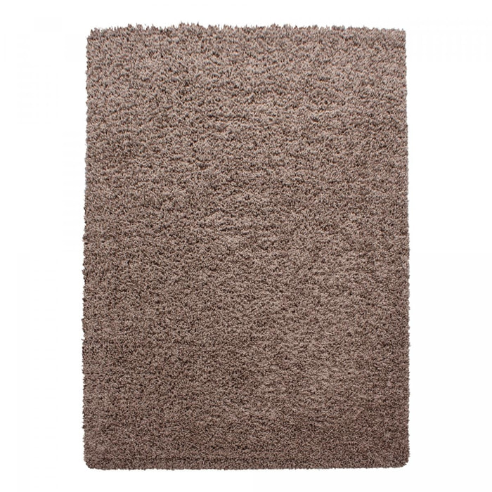 Tapis poils longs shaggy tissé motif uni ROCA