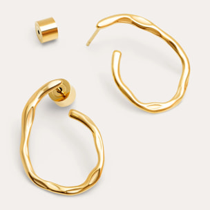 Pendientes Spiraling Acero Baño Oro