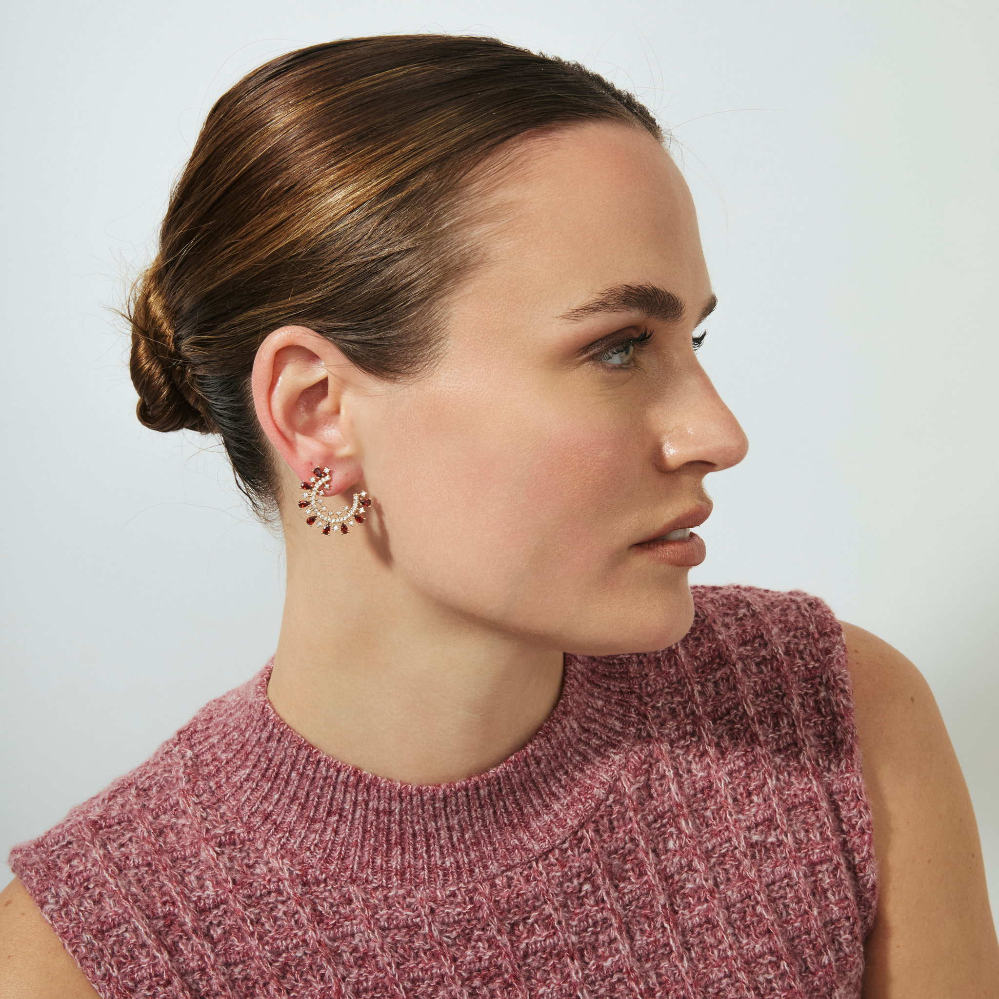 Pendientes Girls acabado oro rosa 18k
