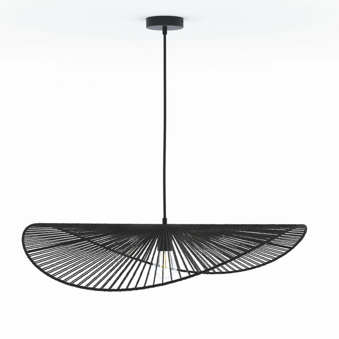 Suspension noire en papier de corde 75 cm - Mada