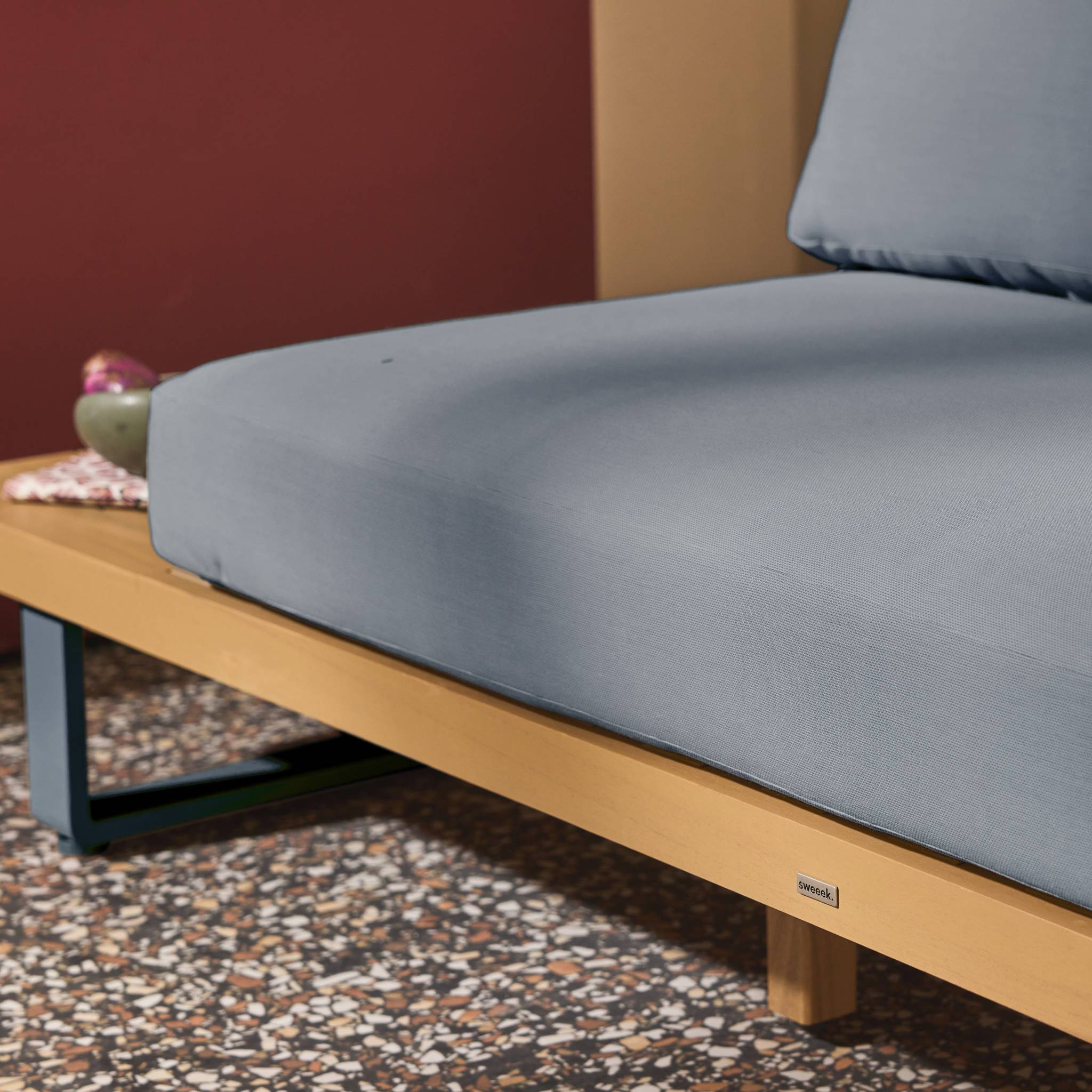 Banquette de jardin bois d'acacia et aluminium 2 places ACALIA LATIKA