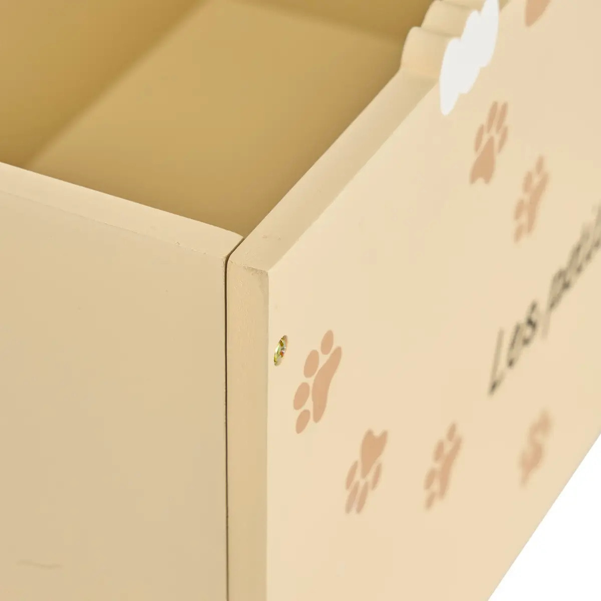 Coffre de rangement enfant Scott beige 48x42cm
