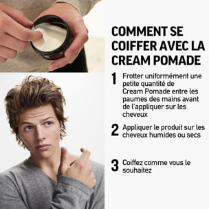 Pomade Coiffante - Crème de Coiffage Tenue Souple & Effet Mat 85 g
