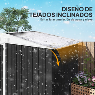 Caseta de Jardín Exterior 2,7m² 245x117x180 cm Cobertizo de Jardín Exterior con Estante de 2 Niveles 4 Ventilaciones y Puerta con Cerradura Cobertizo para Terraza Patio Gris Carbón