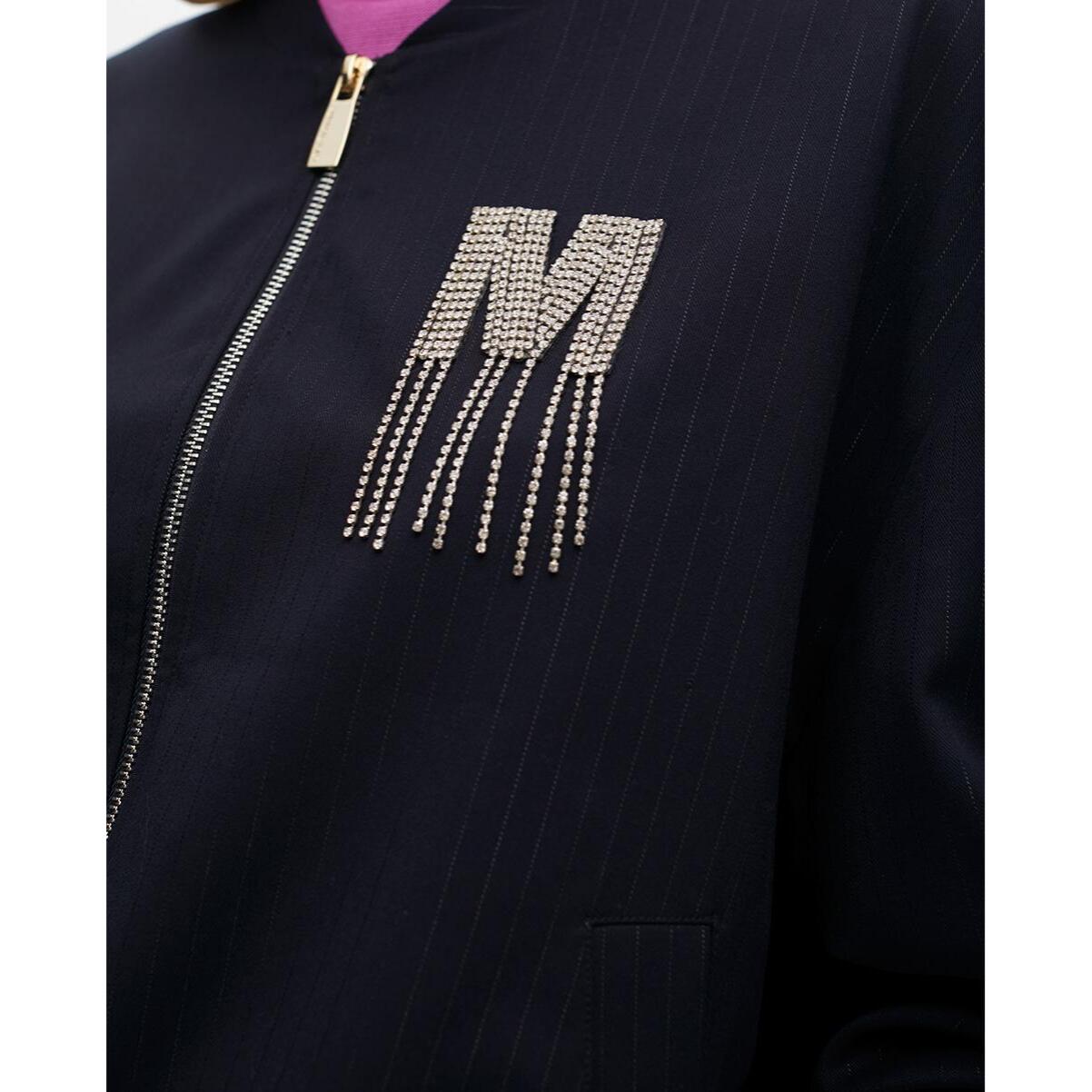 Bomber a righe con dettaglio gioiello