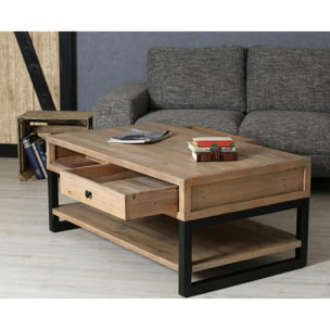 Table basse avec rangement en bois recyclé AUCKLAND