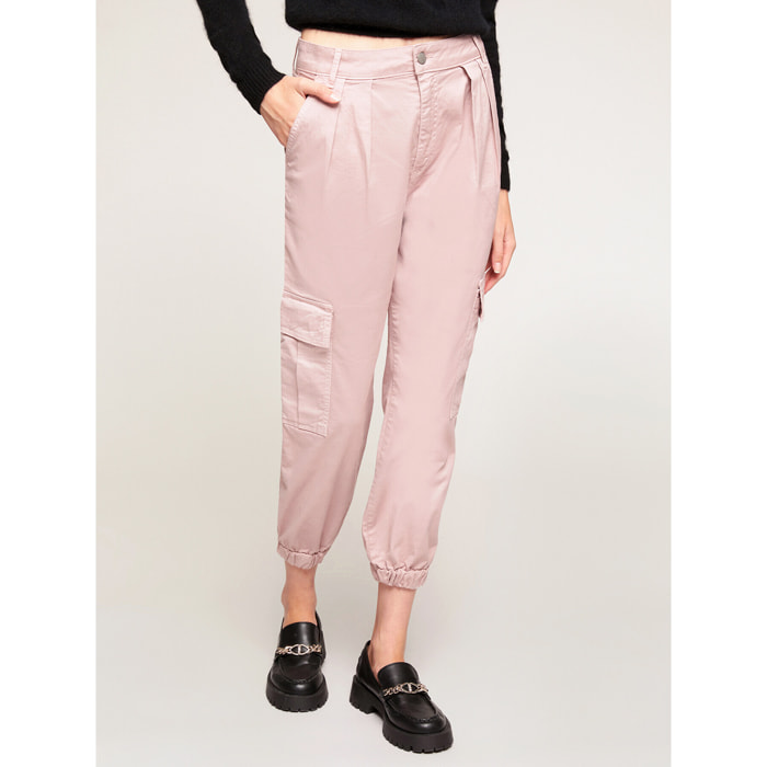 Motivi - Pantalón cargo en mezcla de algodón - Rosa