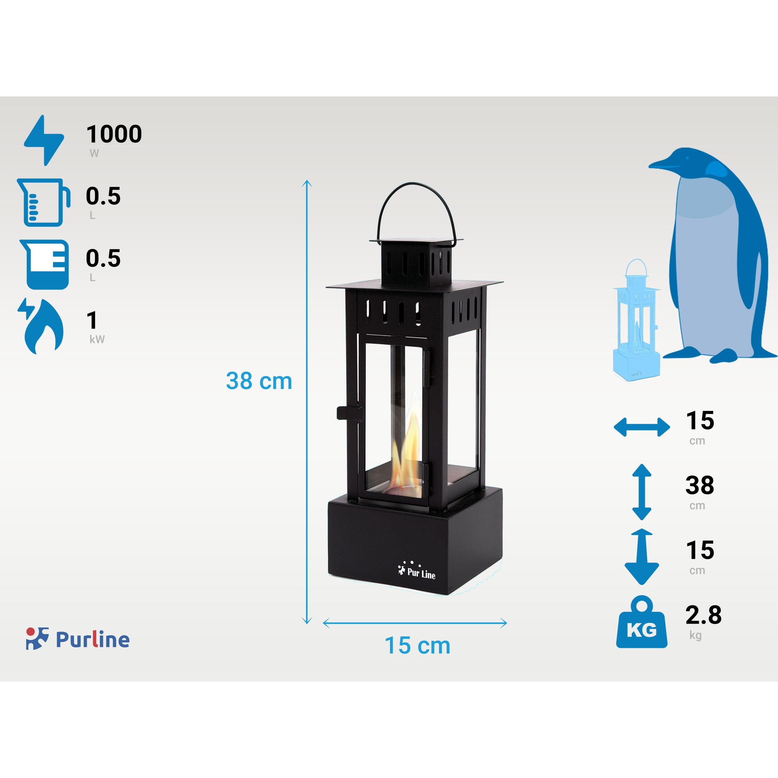 Farolillo de etanol en acero inoxidable IRIS B PURLINE 1000 W