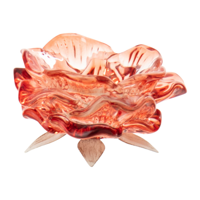 J-Line Photophore Fleur - verre - orange