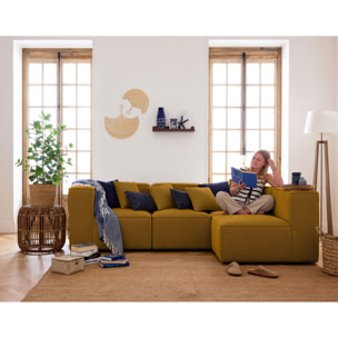 Arty - module d'assise gauche - en tissu mailles 3D - Jaune