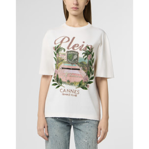 PHILIPP PLEIN Washed Man Fit T-Shirt Cannes Tennis Club