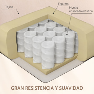 Sillón de Masaje Sillón Relax Reclinable con Mando a Distancia 2 Zonas de Masaje Bolsillo Lateral y Tapizado en Tejido de Ante 78x83x101 cm Crema